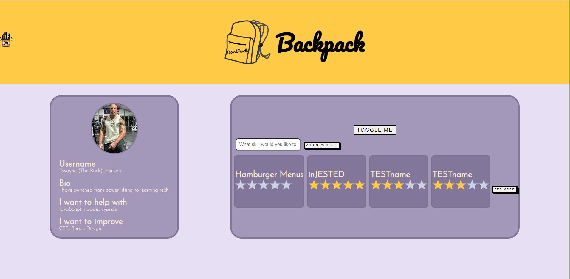 Backpack Skills Tracker